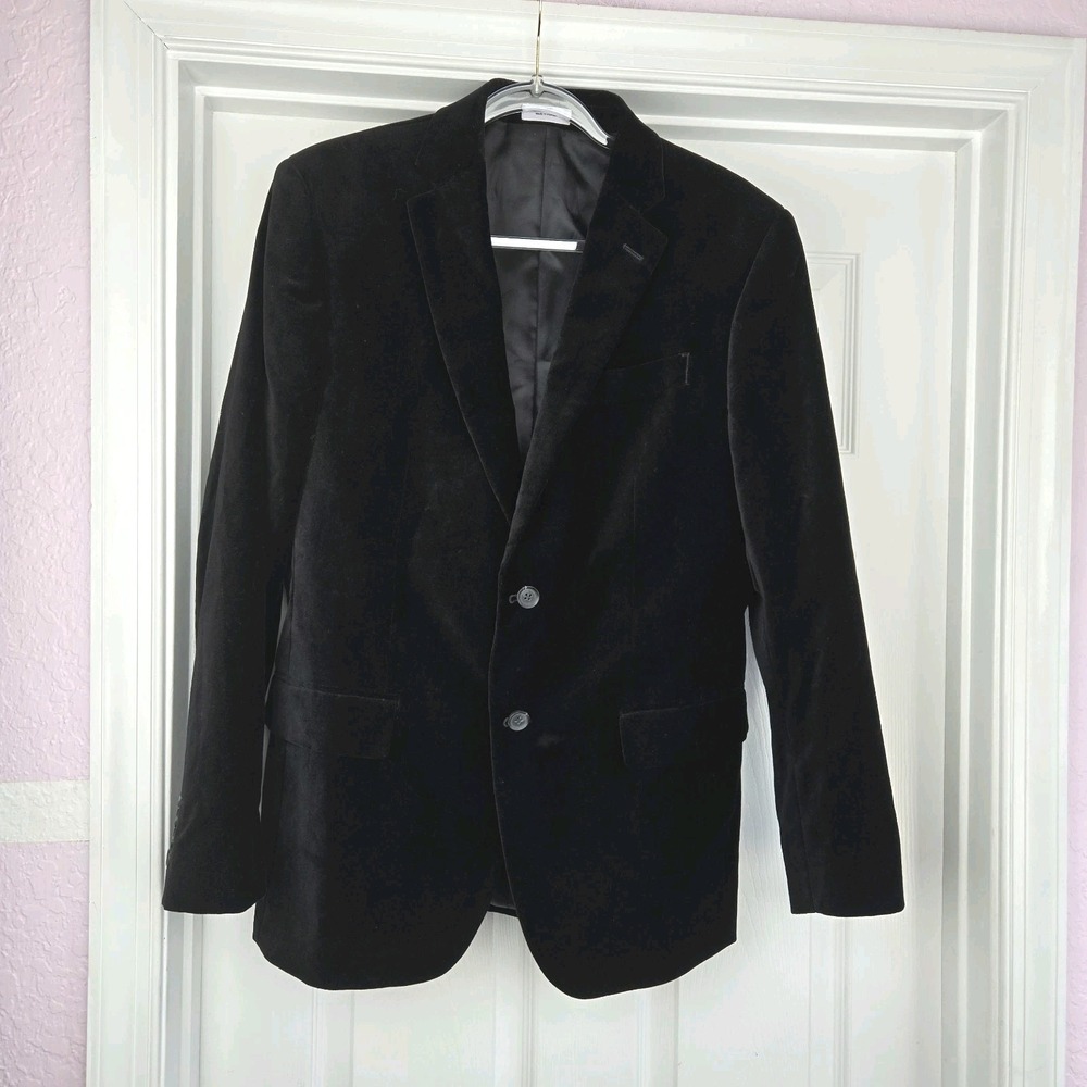 Classic Black Men's Velvet Suit Jacket